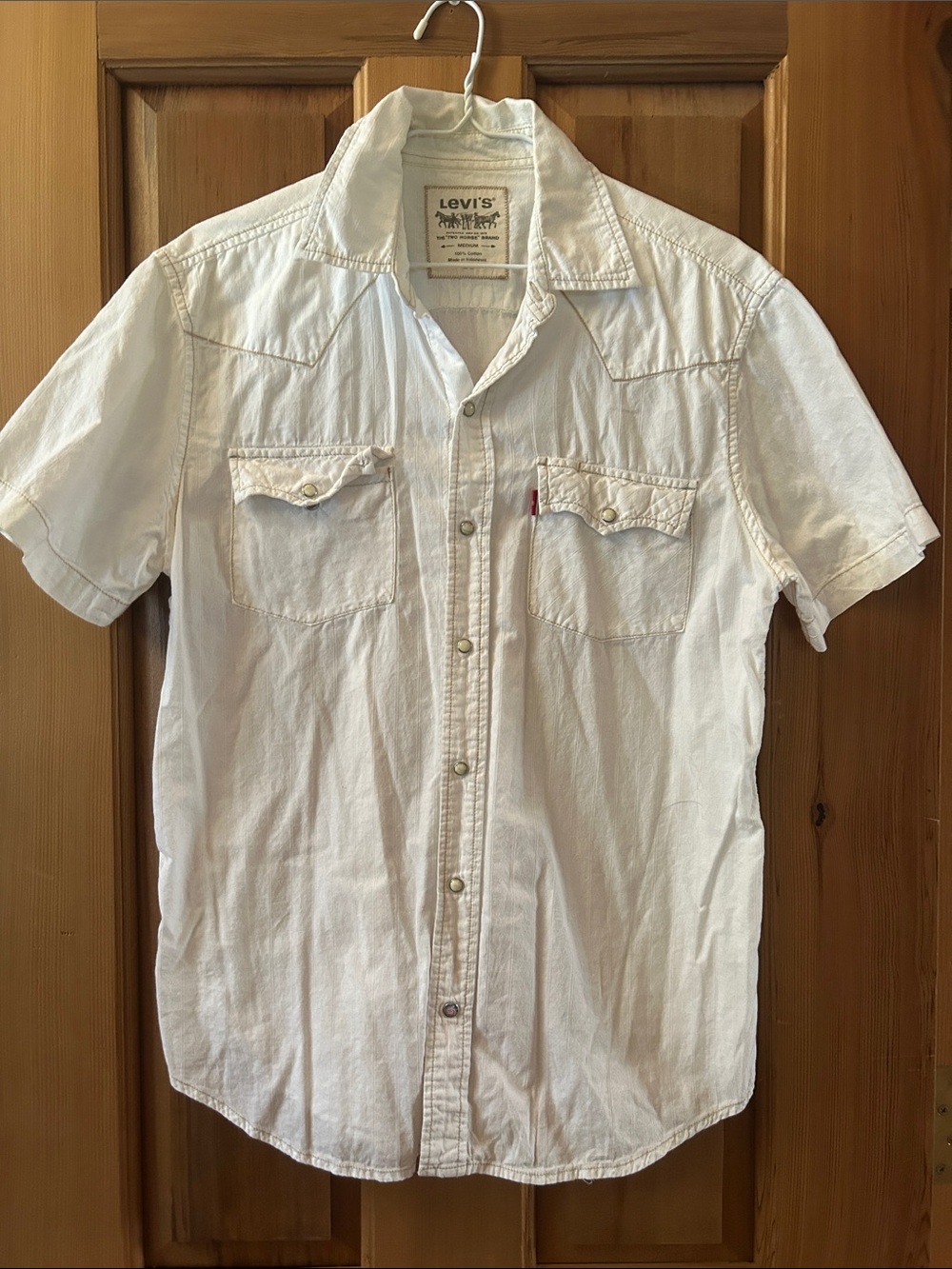 Levi's White Short Sleeve Western Button-Down Shirt